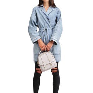 NWT Belle & Bloom Relaxed Boyfriend Trench Denim Jacket Sz S/M Indigo -MSRP $230